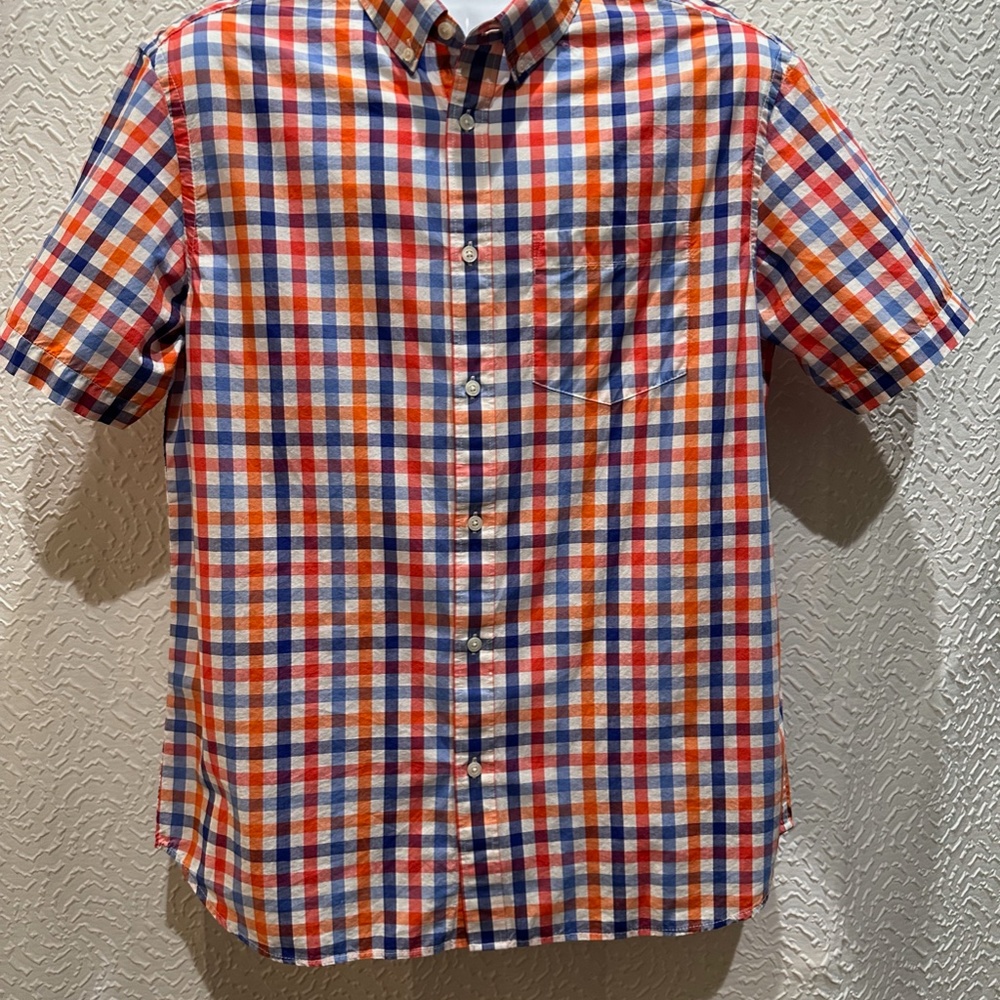 Old Navy mens gingham short-sleeve button down (L)